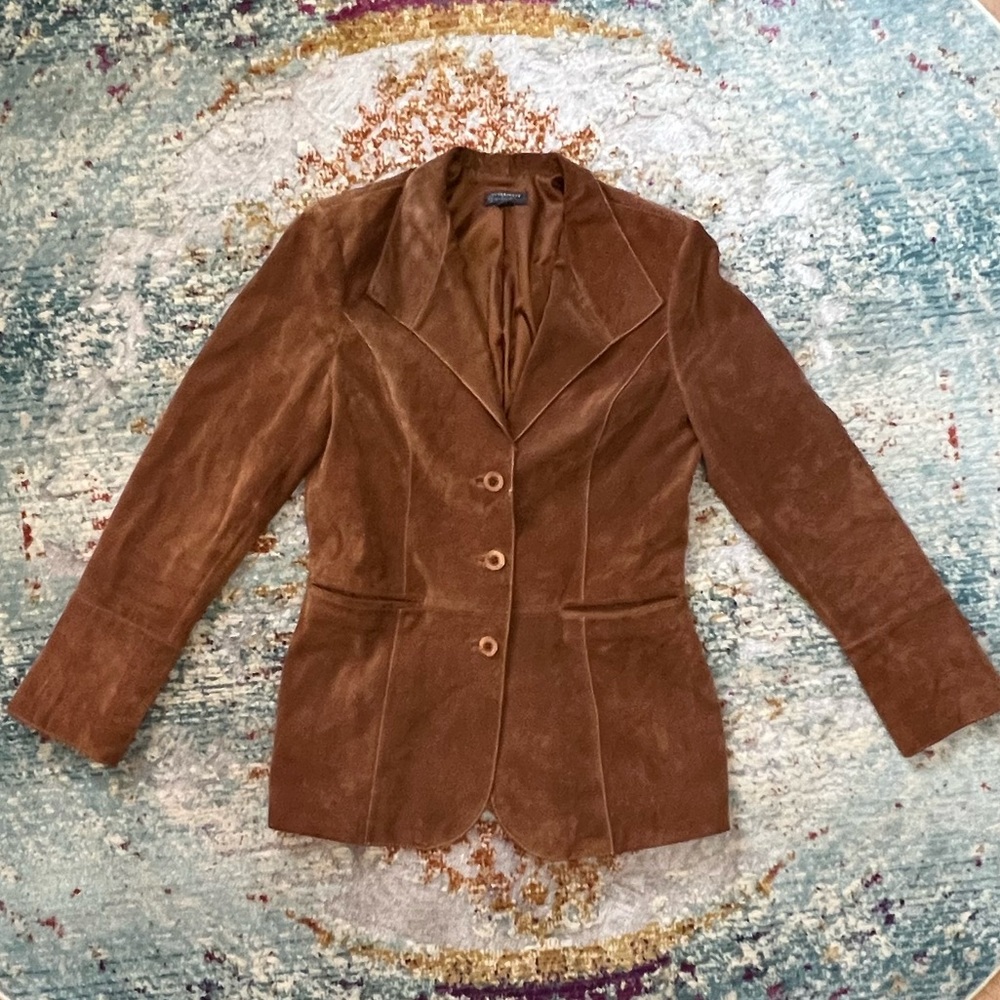Classique Entier Tan Suede Leather Vintage Jacket